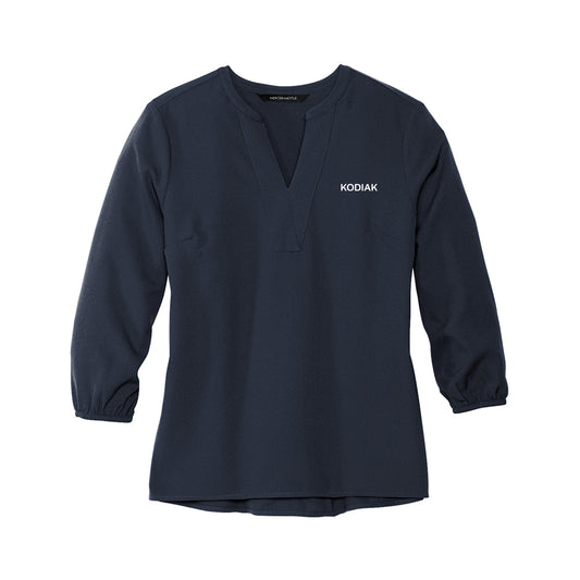 Mercer+Mettle Women's Stretch Crepe 3/4-Sleeve Blouse